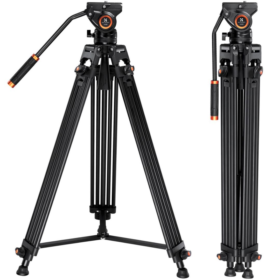 K&F Concept Aluminium Video tripod sa Fluidnom glavom 184cm 8kg KF09.121 - 1